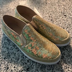 Brand new Gold Sequin Pull on Shoes/sneakers
